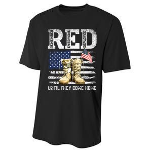 RED Friday Remember Everyone deployed every friday veterans Performance Sprint T-Shirt