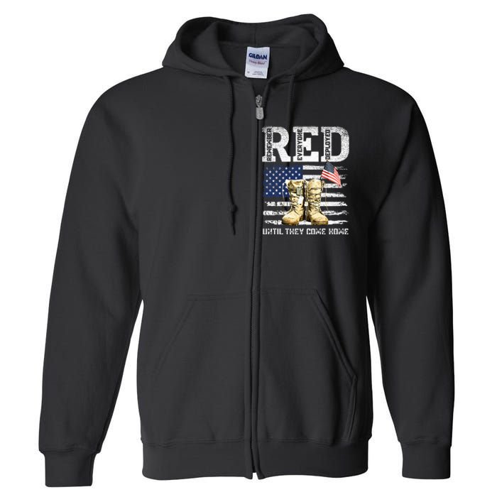 RED Friday Remember Everyone deployed every friday veterans Full Zip Hoodie