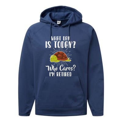 Retired Funny Retirement Gift Performance Fleece Hoodie