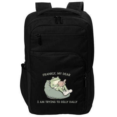 Relaxing Frog Reading Quote For Chill Lovers And Home Vibes Impact Tech Backpack