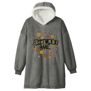 Retro Floral Rock Band Hooded Wearable Blanket