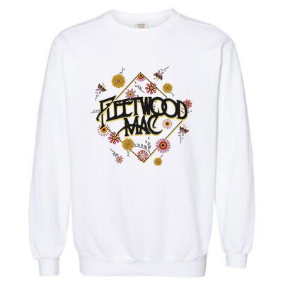 Retro Floral Rock Band Garment-Dyed Sweatshirt