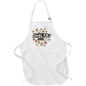 Retro Floral Rock Band Full-Length Apron With Pockets