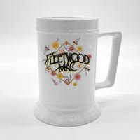 Retro Floral Rock Band Beer Stein