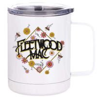 Retro Floral Rock Band 12 oz Stainless Steel Tumbler Cup