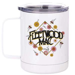 Retro Floral Rock Band 12 oz Stainless Steel Tumbler Cup