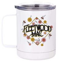 Retro Floral Rock Band 12 oz Stainless Steel Tumbler Cup