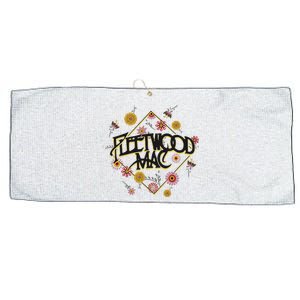 Retro Floral Rock Band Large Microfiber Waffle Golf Towel