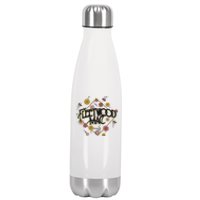 Retro Floral Rock Band Stainless Steel Insulated Water Bottle