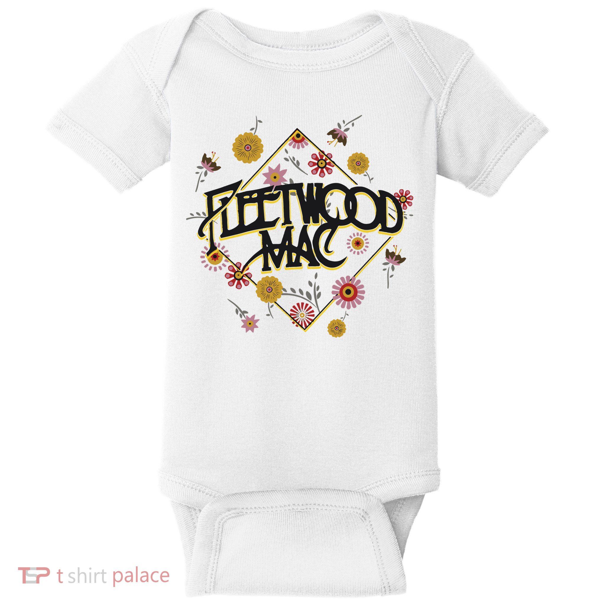 Retro Floral Rock Band Baby Bodysuit