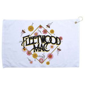 Retro Floral Rock Band Grommeted Golf Towel