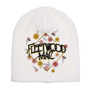 Retro Floral Rock Band Short Acrylic Beanie