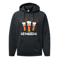 Reinbeers Funny Reindeer Beer Christmas Drinking Xmas Gift TShirt Performance Fleece Hoodie