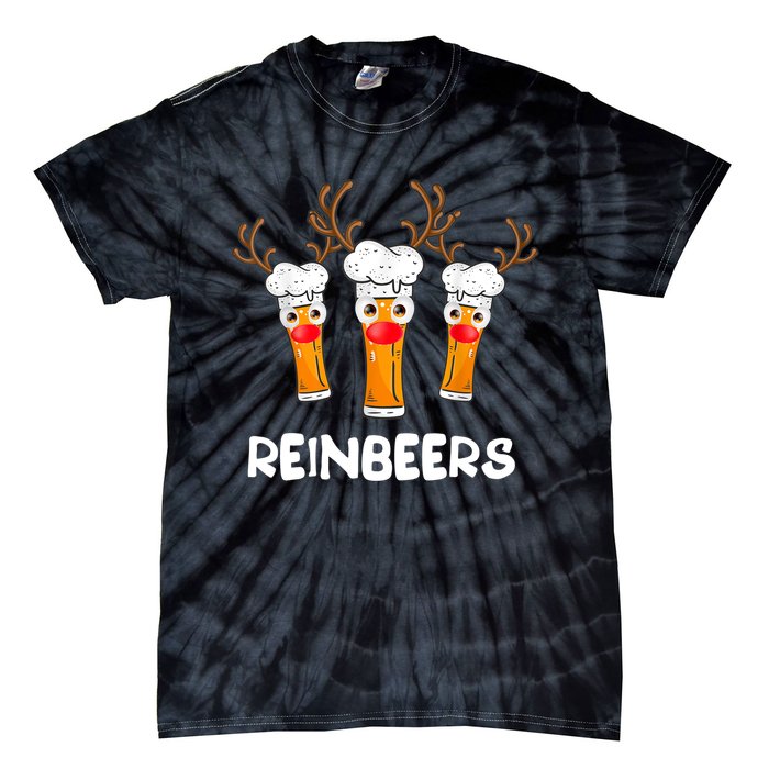 Reinbeers Funny Reindeer Beer Christmas Drinking Xmas Gift TShirt Tie-Dye T-Shirt