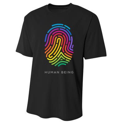 Rainbow Fingerprint Performance Sprint T-Shirt