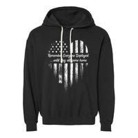 Red Friday Remember Everyone Deployed American Flag Heart Garment-Dyed Fleece Hoodie
