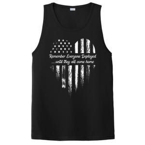 Red Friday Remember Everyone Deployed American Flag Heart PosiCharge Competitor Tank