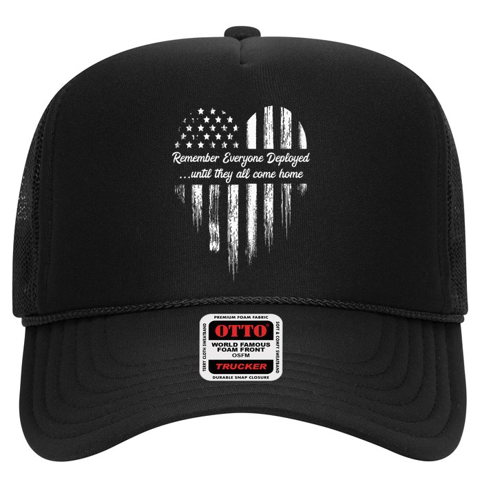 Red Friday Remember Everyone Deployed American Flag Heart Hat