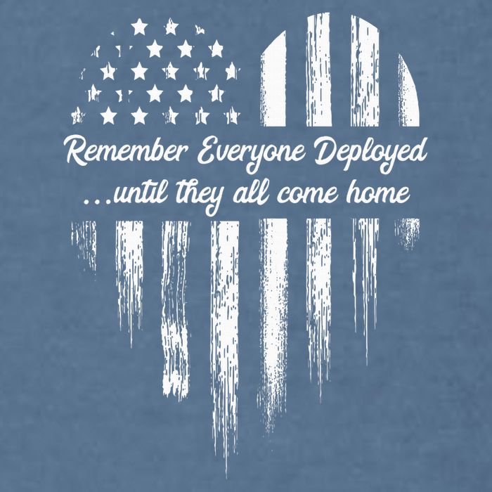 Red Friday Remember Everyone Deployed American Flag Heart Garment-Dyed Sweatshirt