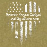 Red Friday Remember Everyone Deployed American Flag Heart Garment-Dyed Women's Muscle Tee