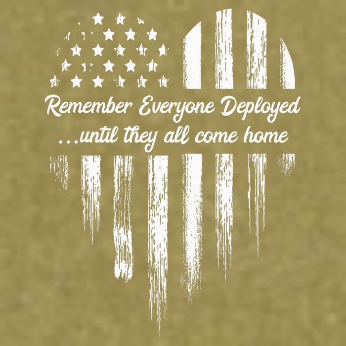 Red Friday Remember Everyone Deployed American Flag Heart Garment-Dyed Women's Muscle Tee