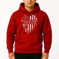 Red Friday Remember Everyone Deployed American Flag Heart Hoodie