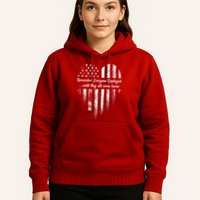 Red Friday Remember Everyone Deployed American Flag Heart Hoodie