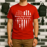 Red Friday Remember Everyone Deployed American Flag Heart T-Shirt