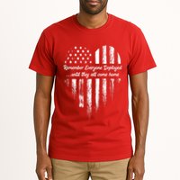 Red Friday Remember Everyone Deployed American Flag Heart Tall T-Shirt