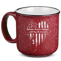 Red Friday Remember Everyone Deployed American Flag Heart 15oz Campfire Ceramic Mug