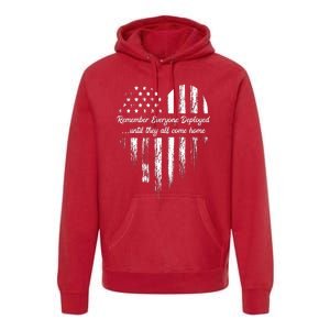 Red Friday Remember Everyone Deployed American Flag Heart Premium Hoodie