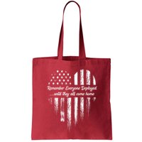 Red Friday Remember Everyone Deployed American Flag Heart Bag