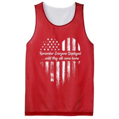 Red Friday Remember Everyone Deployed American Flag Heart Mesh Reversible Basketball Jersey Tank