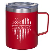 Red Friday Remember Everyone Deployed American Flag Heart 12oz Stainless Steel Coffee Mug