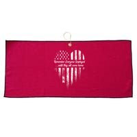 Red Friday Remember Everyone Deployed American Flag Heart Large Microfiber Waffle Golf Towel
