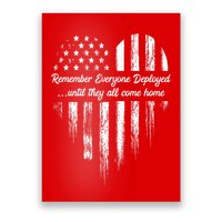 Red Friday Remember Everyone Deployed American Flag Heart Poster