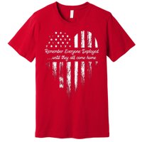 Red Friday Remember Everyone Deployed American Flag Heart Premium T-Shirt