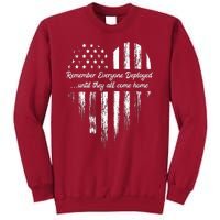 Red Friday Remember Everyone Deployed American Flag Heart Tall Sweatshirt