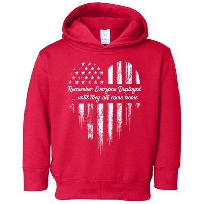 Red Friday Remember Everyone Deployed American Flag Heart Toddler Hoodie