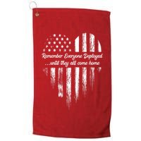 Red Friday Remember Everyone Deployed American Flag Heart Golf Towel