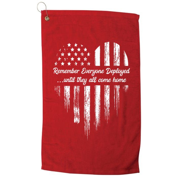 Red Friday Remember Everyone Deployed American Flag Heart Golf Towel