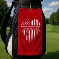 Red Friday Remember Everyone Deployed American Flag Heart Golf Towel