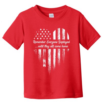 Red Friday Remember Everyone Deployed American Flag Heart Toddler T-Shirt