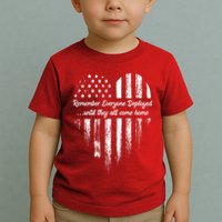 Red Friday Remember Everyone Deployed American Flag Heart Toddler T-Shirt