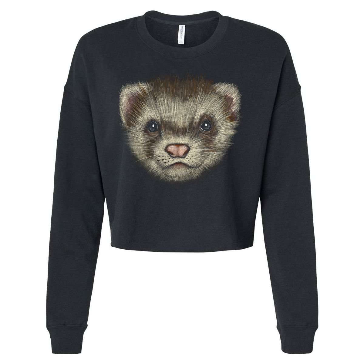 Realistic Ferret Cropped Pullover Crew