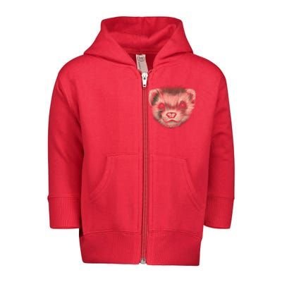 Realistic Ferret Toddler Zip Fleece Hoodie