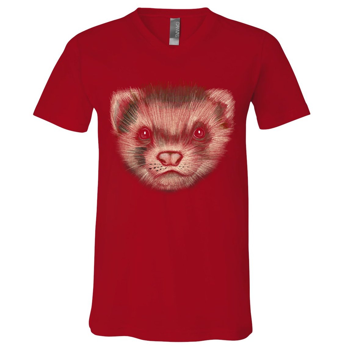 Realistic Ferret V-Neck T-Shirt