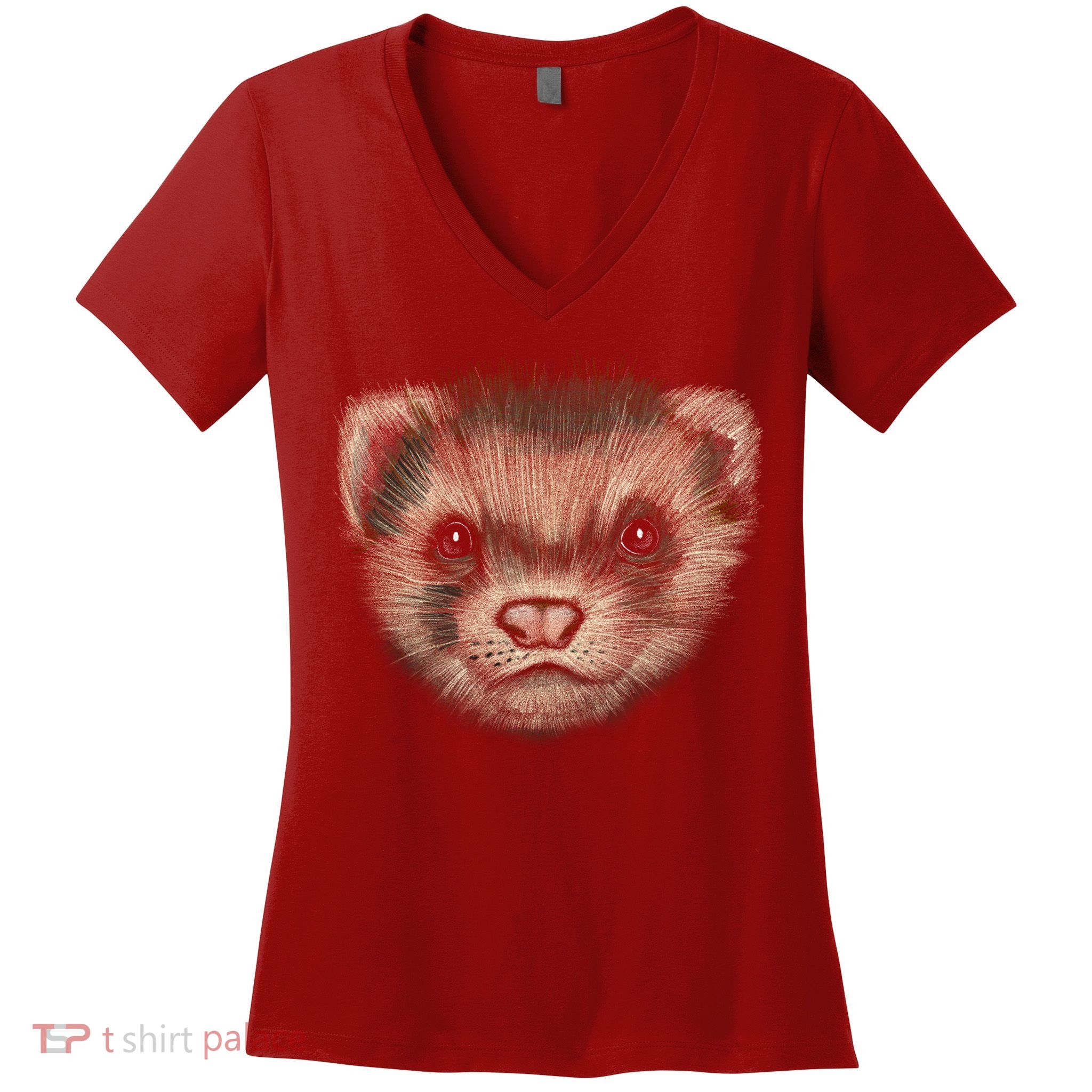 Realistic Ferret Women's V-Neck T-Shirt
