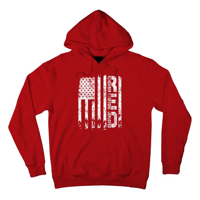 Red Friday Remember Everyone Deployed Military Wear RED Hoodie