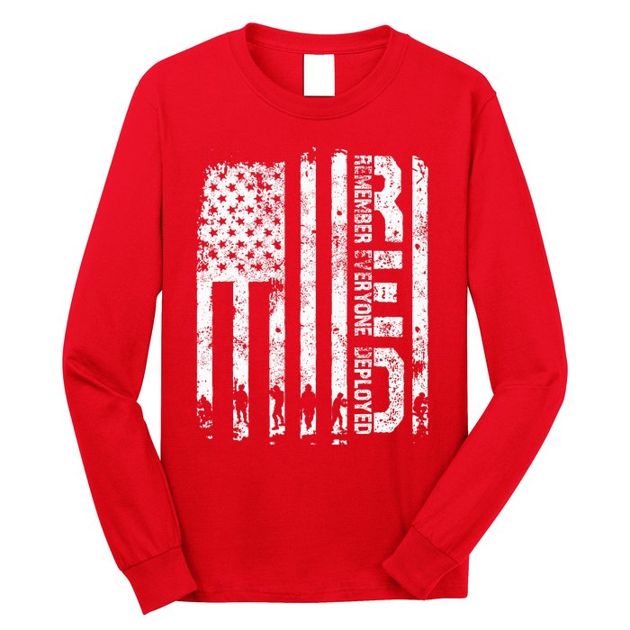 Red Friday Remember Everyone Deployed Military Wear RED Long Sleeve Shirt